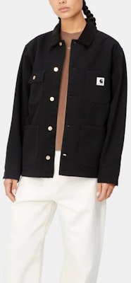 (W) Chaqueta de mezclilla negra Carhartt WIP con estampado de logo minimalista. I031570-00E-02 Shop (W) Chaqueta de mezclilla negra Carhartt WIP con estampado de logo minimalista. I031570-00E-02