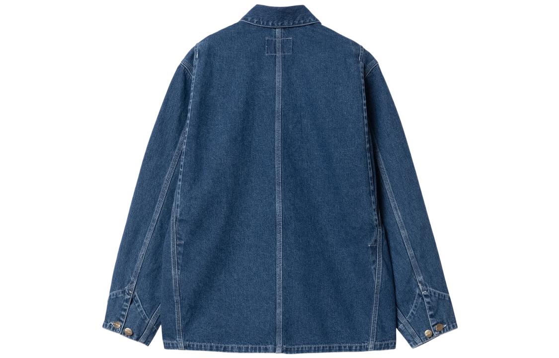 Lookbook (Women) Carhartt WIP  Blue Loose Fit Multi-Pocket Denim Jacket. I031923-01-06