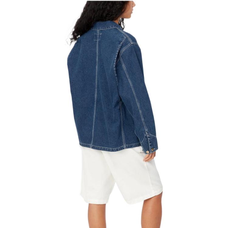Purchase (Women) Carhartt WIP  Blue Loose Fit Multi-Pocket Denim Jacket. I031923-01-06