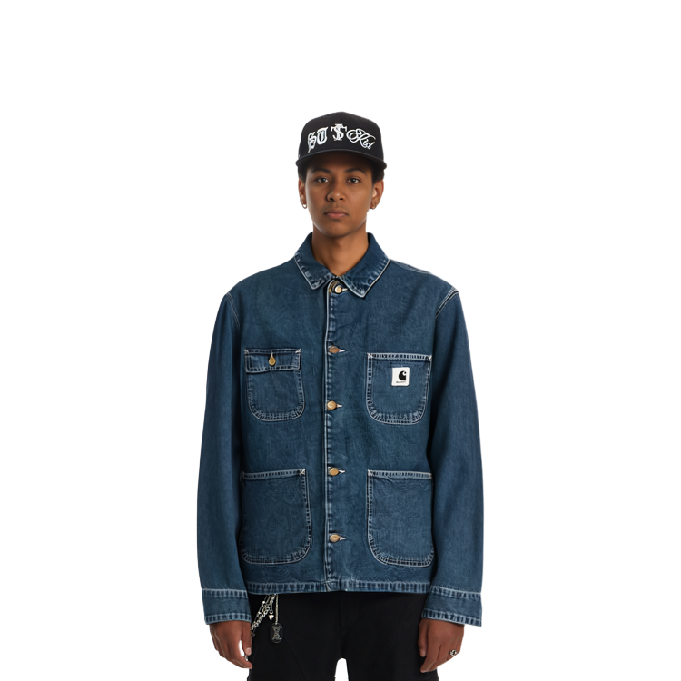 Sizing (Women) Carhartt WIP  Blue Loose Fit Multi-Pocket Denim Jacket. I031923-01-06