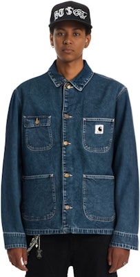 (Women) Carhartt WIP Blue Loose Fit Multi-Pocket Denim Jacket. I031923-01-06 Sizing (Women) Carhartt WIP Blue Loose Fit Multi-Pocket Denim Jacket. I031923-01-06