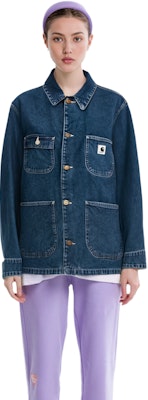 (Women) Carhartt WIP Blue Loose Fit Multi-Pocket Denim Jacket. I031923-01-06 2