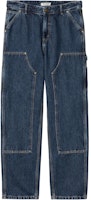 (Women) Carhartt WIP Nashua Double Knee Loose Fit Denim Pants Blue I033748-01-06 (Women) Carhartt WIP Nashua Double Knee Loose Fit Denim Pants Blue I033748-01-06