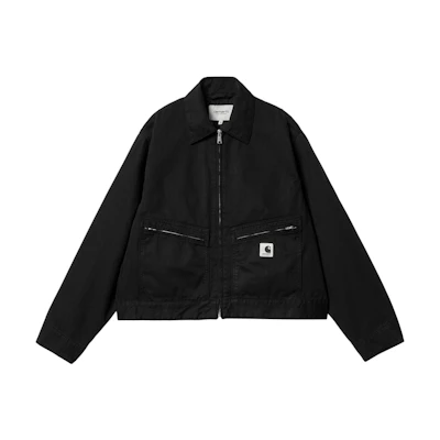(Women) Carhartt WIP Norris Jacket Black - Adjustable Cuffs & Hem with Pocket. I033568-89-GD