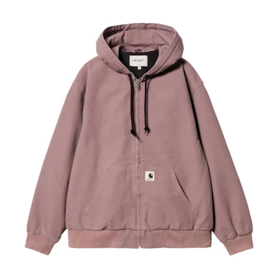 (Women) Carhartt WIP OG Active Jacket Solid Color Hoodie Zip-Up Pink Grey I032941-1XF-02