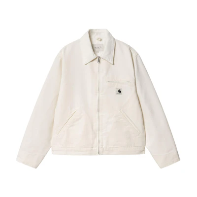 (Women) Carhartt WIP OG Detroit Jacket Logo Zip-Up Long Sleeve Cream. I031571-0DJ-02