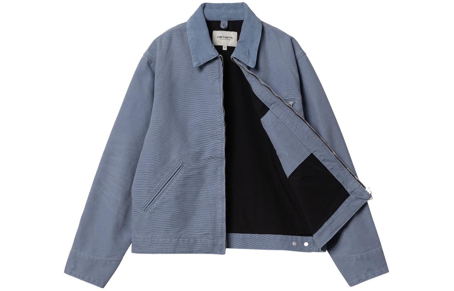 Shop (W) Carhartt WIP OG Detroit Jaket Logo Zip Lengan Panjang Biru Ungu SS24. I031571-25A-3K