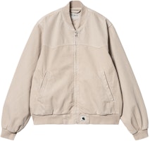 (Women) Carhartt WIP OG Santa Fe Bomber Beige Jacket - SS24 Baseball Collar Design. I033154-1YC-4J (Women) Carhartt WIP OG Santa Fe Bomber Beige Jacket - SS24 Baseball Collar Design. I033154-1YC-4J