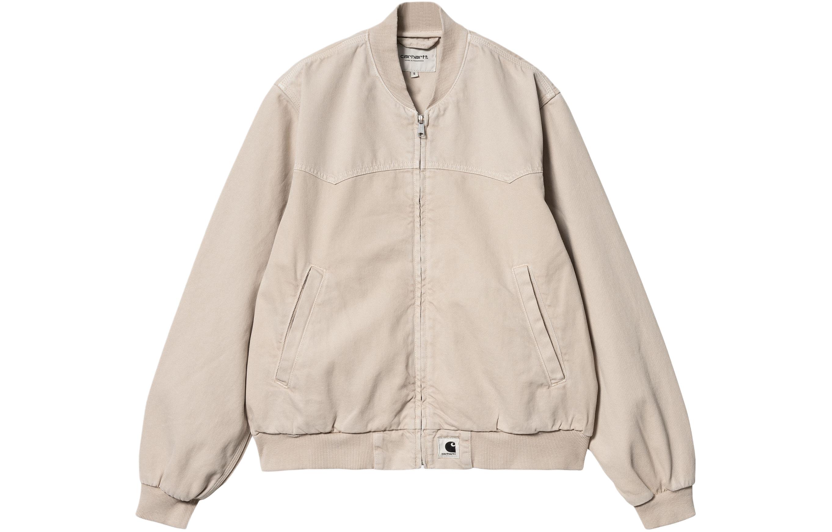 Order (W) Carhartt WIP OG Santa Fe Bomber Beige Jacket - Desain Kerah Baseball SS24. I033154-1YC-4J