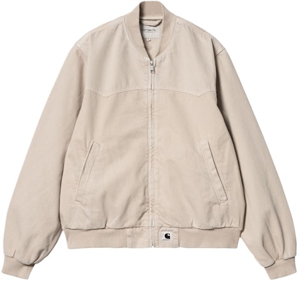 (W) Carhartt WIP OG Santa Fe Bomber Beige Jacket - Desain Kerah Baseball SS24. I033154-1YC-4J Order (W) Carhartt WIP OG Santa Fe Bomber Beige Jacket - Desain Kerah Baseball SS24. I033154-1YC-4J