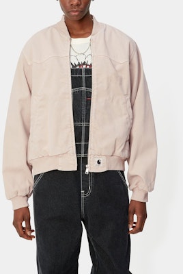 (W) Carhartt WIP OG Santa Fe Bomber Beige Jacket - Desain Kerah Baseball SS24. I033154-1YC-4J Shop (W) Carhartt WIP OG Santa Fe Bomber Beige Jacket - Desain Kerah Baseball SS24. I033154-1YC-4J