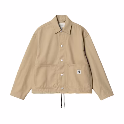 (Women) Carhartt WIP Simple Shirt Jacket Khaki Long Sleeve Button-Up Style. I033776-8Y-01