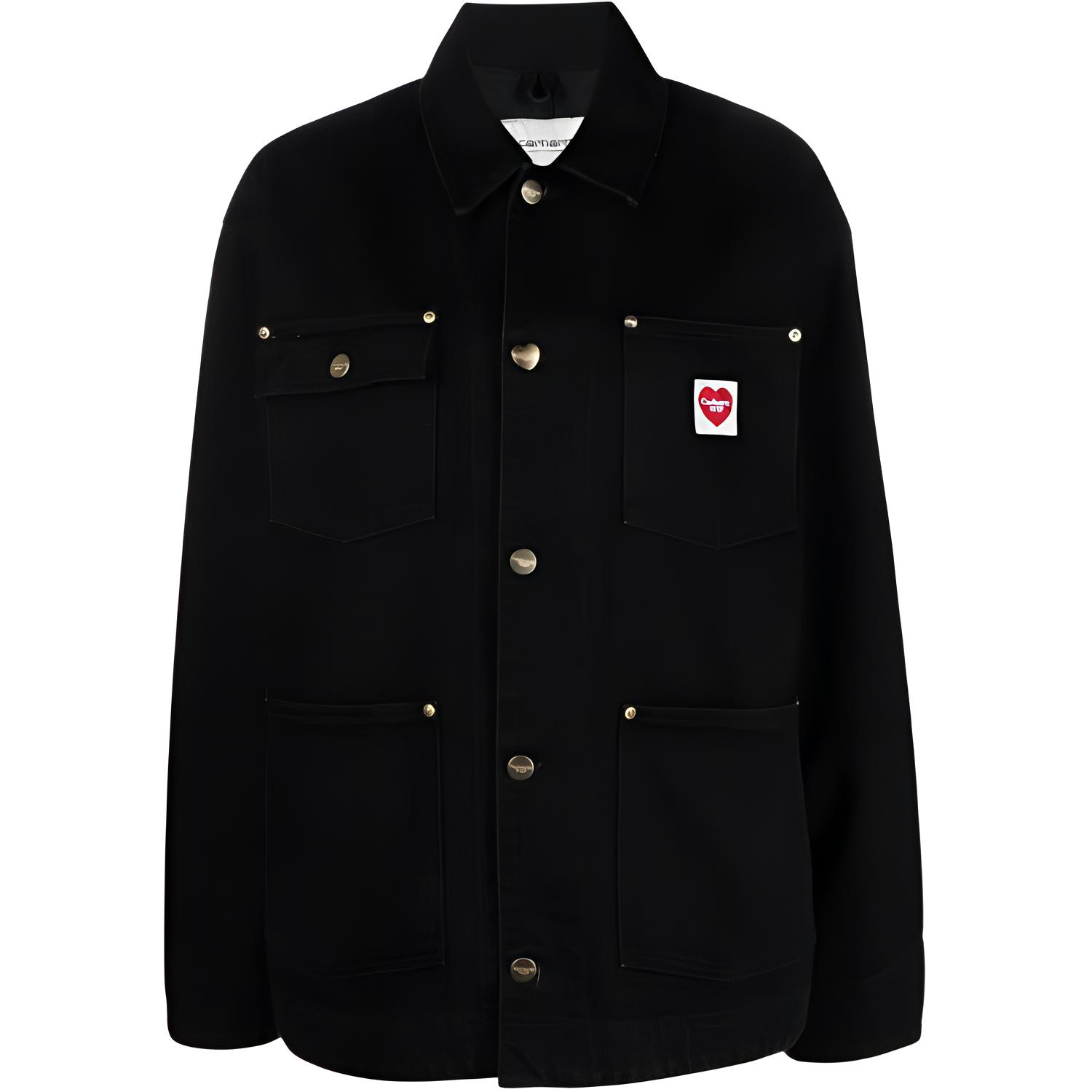 (Women) Carhartt WIP Black Solid Button-Up Collar Jacket I032098DENIM8902