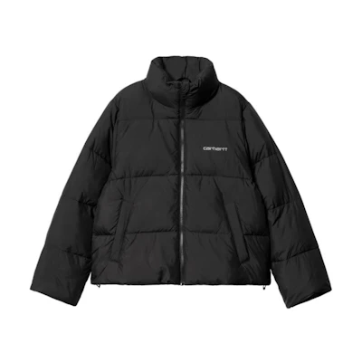(Women) Carhartt WIP Black Solid Color Zip-Up Stand Collar Jacket I032308-1SJ-XX
