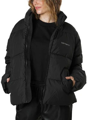 (Women) Carhartt WIP Black Solid Color Zip-Up Stand Collar Jacket I032308-1SJ-XX Shop (Women) Carhartt WIP Black Solid Color Zip-Up Stand Collar Jacket I032308-1SJ-XX
