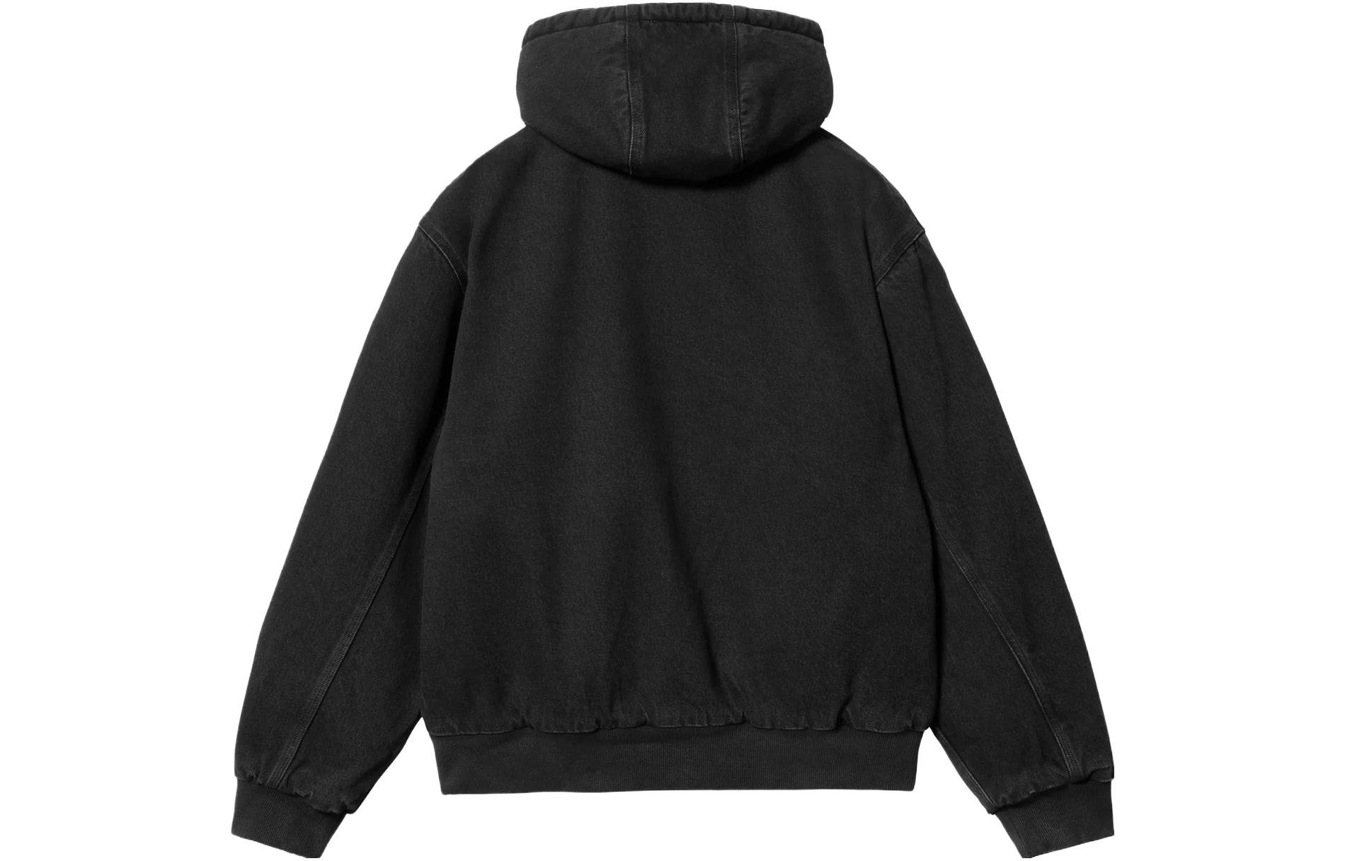 Lookbook (W) Carhartt WIP Elliot Jaket Hitam Bertudung Lengan Panjang Lelaki. I032240-89-06