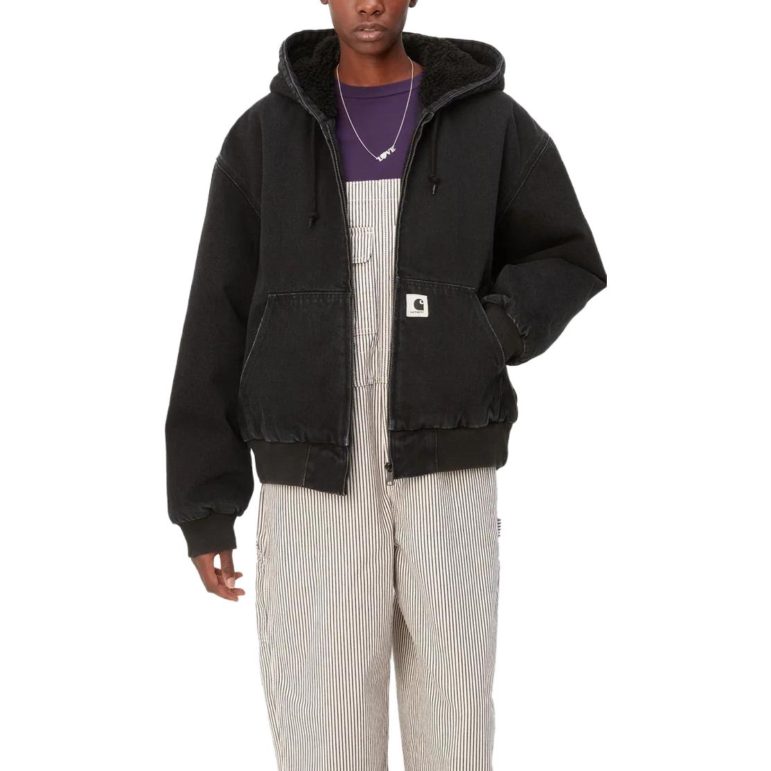 Shop (W) Carhartt WIP Elliot Jaket Hitam Bertudung Lengan Panjang Lelaki. I032240-89-06