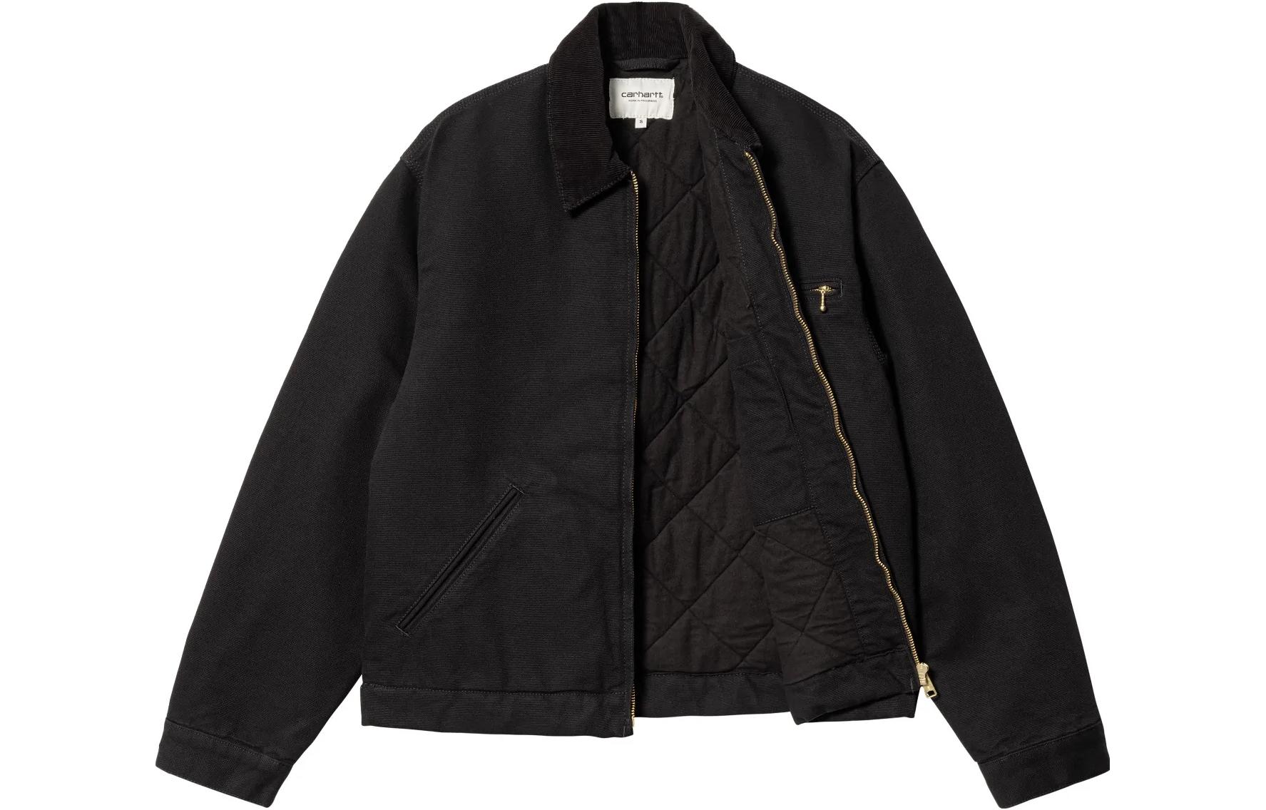 Shop (W) Carhartt WIP FW22 Jaket Detroit Hitam Lengan Panjang Potongan Lurus. I031171-00E-02