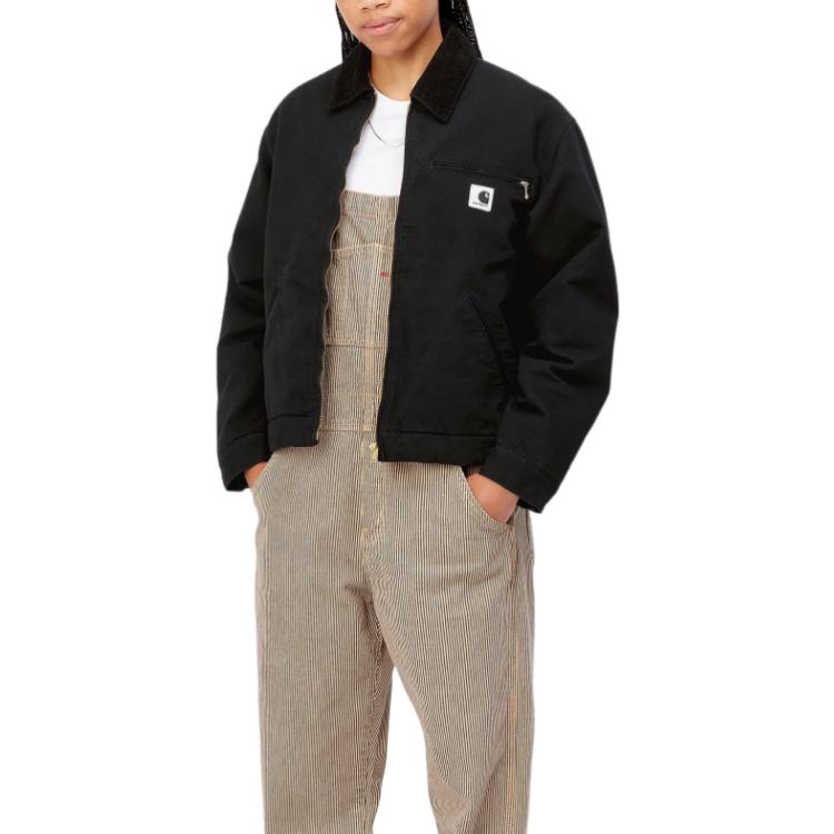 Sizing (W) Carhartt WIP FW22 Jaket Detroit Hitam Lengan Panjang Potongan Lurus. I031171-00E-02