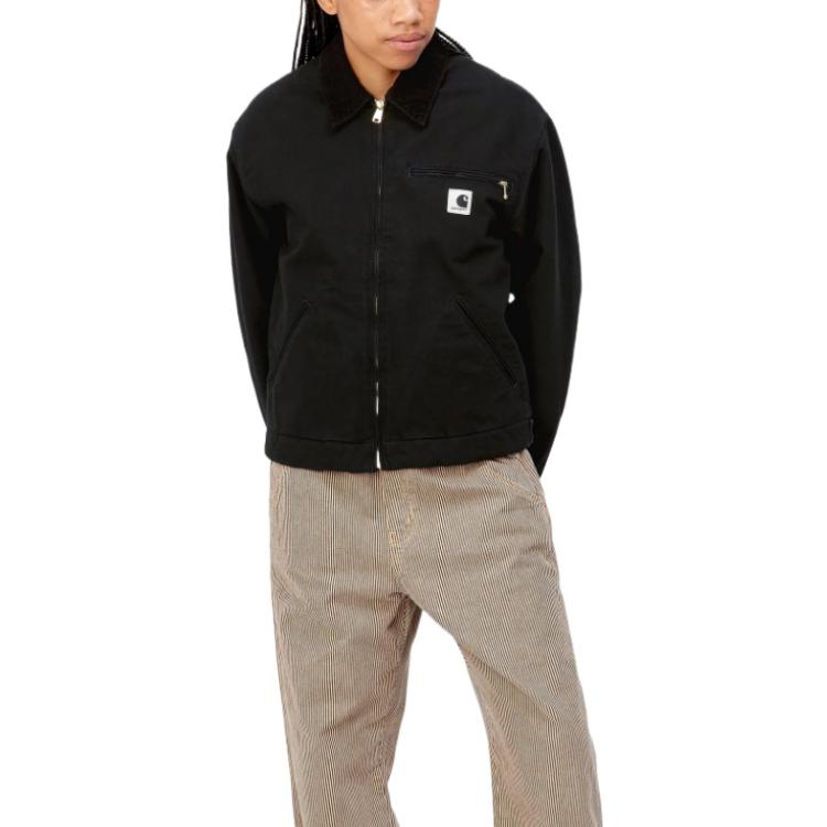 Cheap (W) Carhartt WIP FW22 Jaket Detroit Hitam Lengan Panjang Potongan Lurus. I031171-00E-02