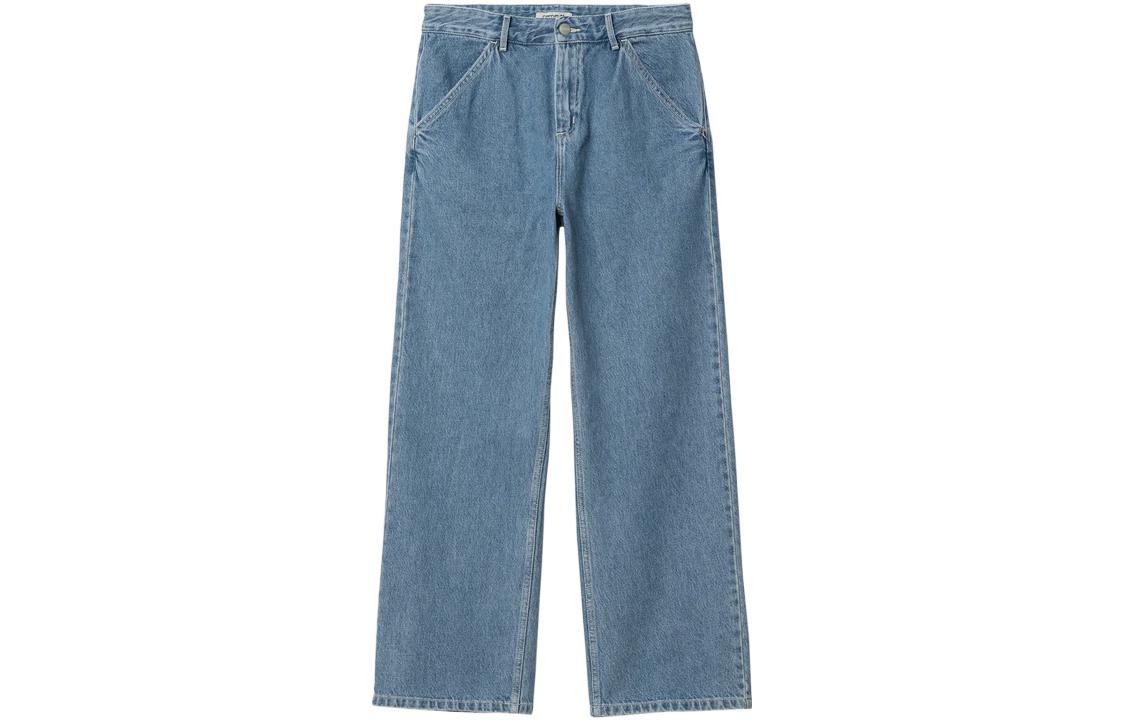 (Women) Carhartt WIP FW22  Solid Color Casual Blue Jeans. I030486-01-06