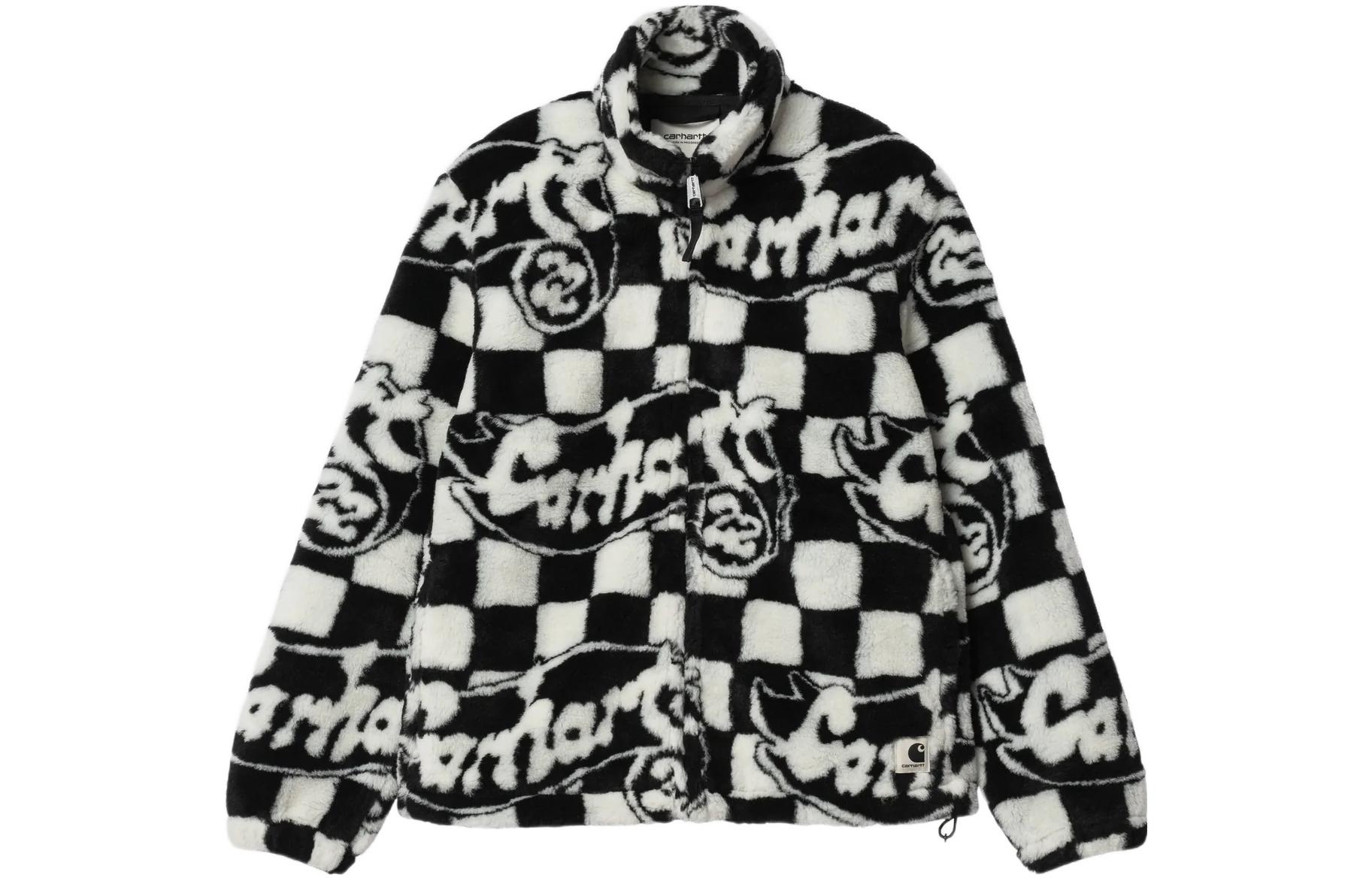 (Women) Carhartt WIP FW22 Plains Liner Black White Plaid High Neck Zip Jacket Women. I030818-10Y-XX