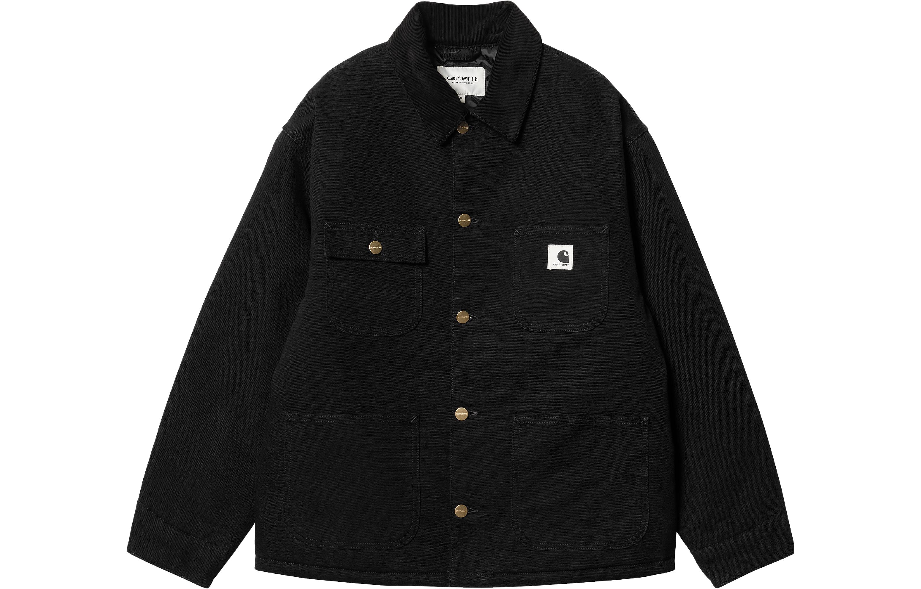 (Women) Carhartt WIP FW23 Michigan Jacket  Black Single-Breasted Long Sleeve Coat. I032235-00E-02
