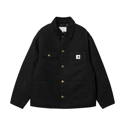 (Women) Carhartt WIP FW23 Michigan Jacket Black Single-Breasted Long Sleeve Coat. I032235-00E-02