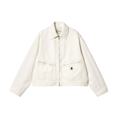 (Women) Carhartt WIP FW24 Norris Jacket Wax White - Relaxed Fit with Pocket. I033568-D6-02
