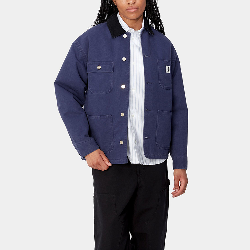 Cheap (W) Carhartt WIP FW24 OG Michigan Coat Jaket Lengan Adjustable Biru. I032235-2CR-02