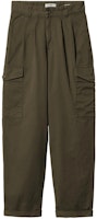 (Women) Carhartt WIP FW24 Collins Brown Cargo Pants with Badge and Zipper Pockets I029789-63-GD (Women) Carhartt WIP FW24 Collins Brown Cargo Pants with Badge and Zipper Pockets I029789-63-GD