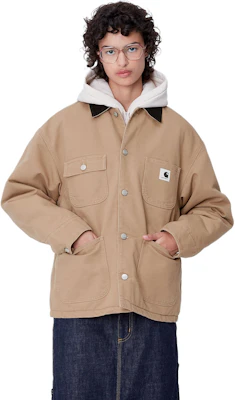 (Women) Carhartt WIP FW24 OG Michigan Coat Beige Jacket with Adjustable Cuffs I032235-2I7-02 Purchase (Women) Carhartt WIP FW24 OG Michigan Coat Beige Jacket with Adjustable Cuffs I032235-2I7-02