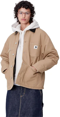 (Women) Carhartt WIP FW24 OG Michigan Coat Beige Jacket with Adjustable Cuffs I032235-2I7-02 Details for (Women) Carhartt WIP FW24 OG Michigan Coat Beige Jacket with Adjustable Cuffs I032235-2I7-02