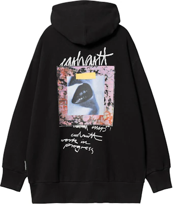 (W) Carhartt WIP Hooded Lips Sweatshirt Loose Fit Hitam I033688-89-XX Buy (W) Carhartt WIP Hooded Lips Sweatshirt Loose Fit Hitam I033688-89-XX
