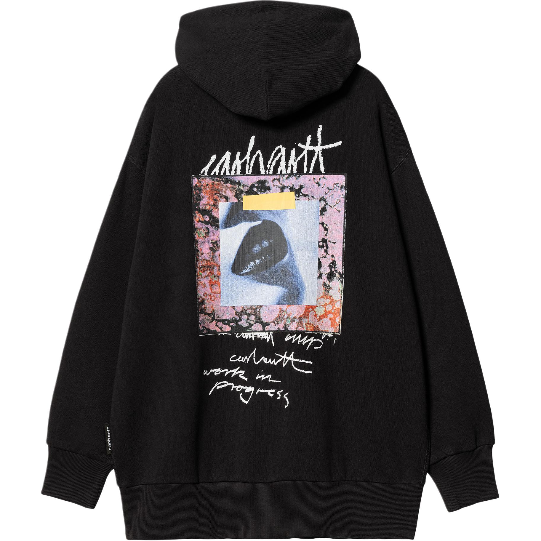 Order (W) Carhartt WIP Hooded Lips Sweatshirt Loose Fit Hitam I033688-89-XX
