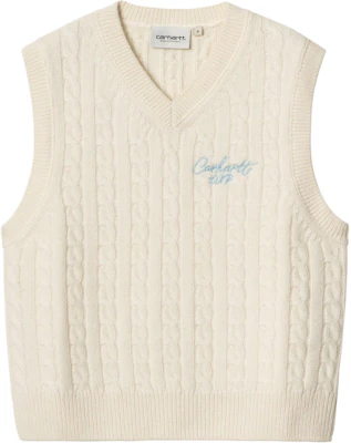 (W) Carhartt WIP 招牌粗針織LOGO背心 自然色無袖毛衣 I033882-2JH-XX Buy (W) Carhartt WIP 招牌粗針織LOGO背心 自然色無袖毛衣 I033882-2JH-XX
