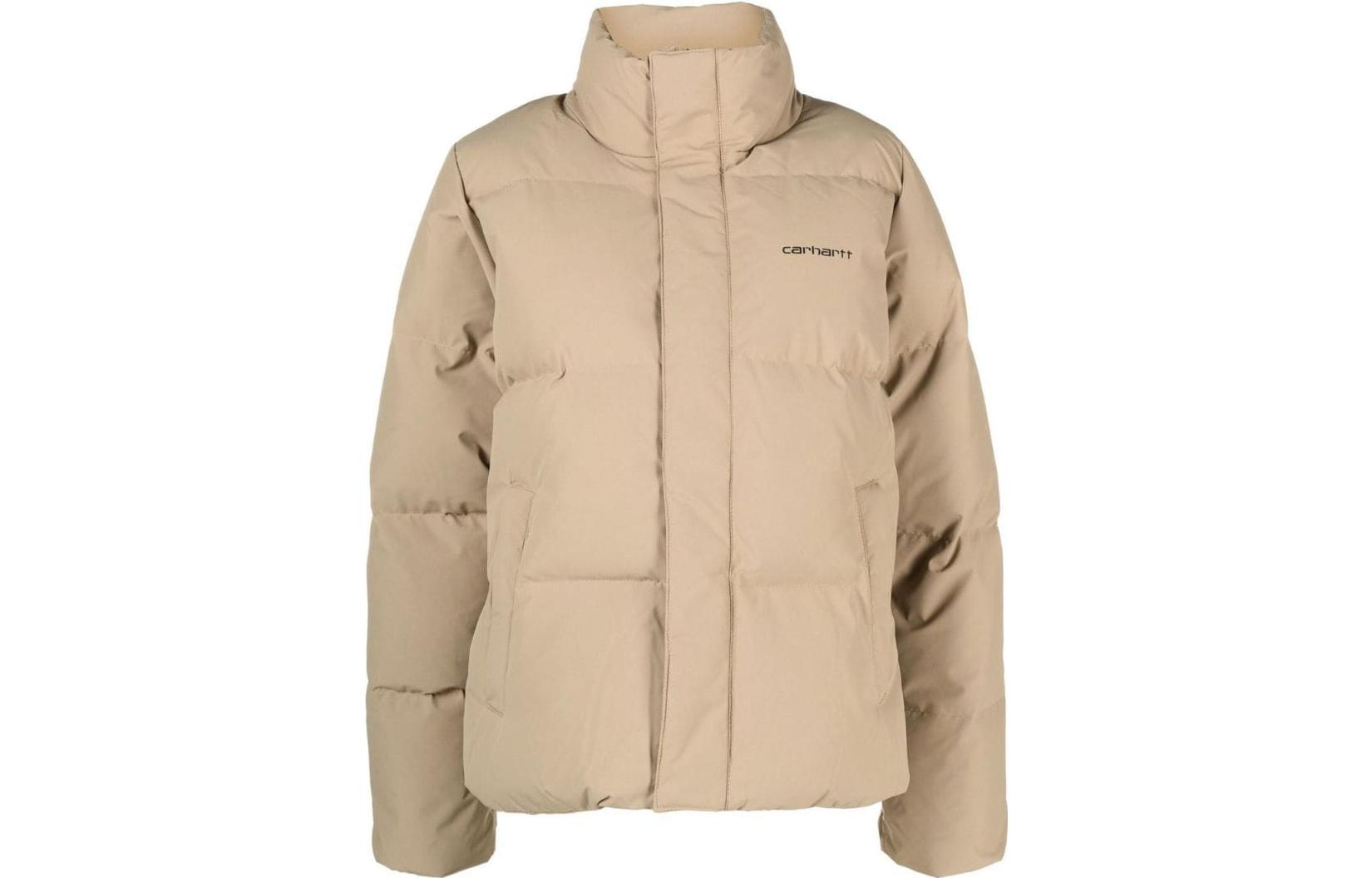 (Women) Carhartt WIP SS23  Beige High-Neck Logo Print Long-Sleeve Jacket. I030874-0GC-XX