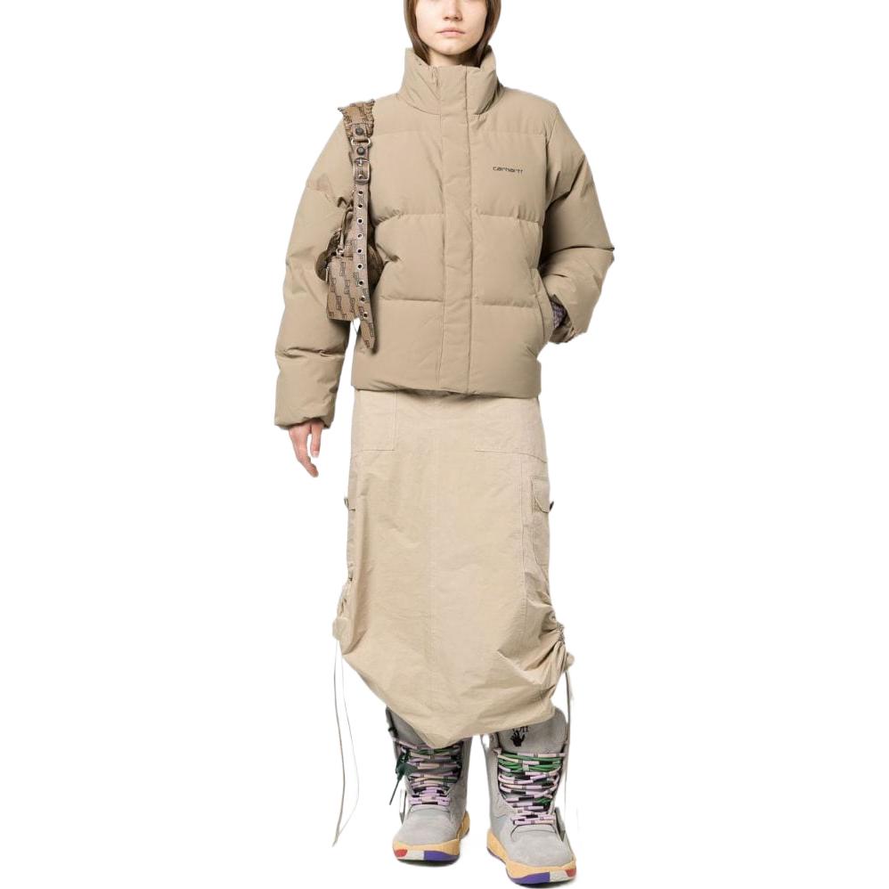 (Women) Carhartt WIP SS23  Beige High-Neck Logo Print Long-Sleeve Jacket. I030874-0GC-XX 圖 3