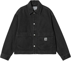 (Women) Carhartt WIP SS24 Garrison Jacket Black Long Sleeve Button-Up Coat. I033349-89-4J (Women) Carhartt WIP SS24 Garrison Jacket Black Long Sleeve Button-Up Coat. I033349-89-4J
