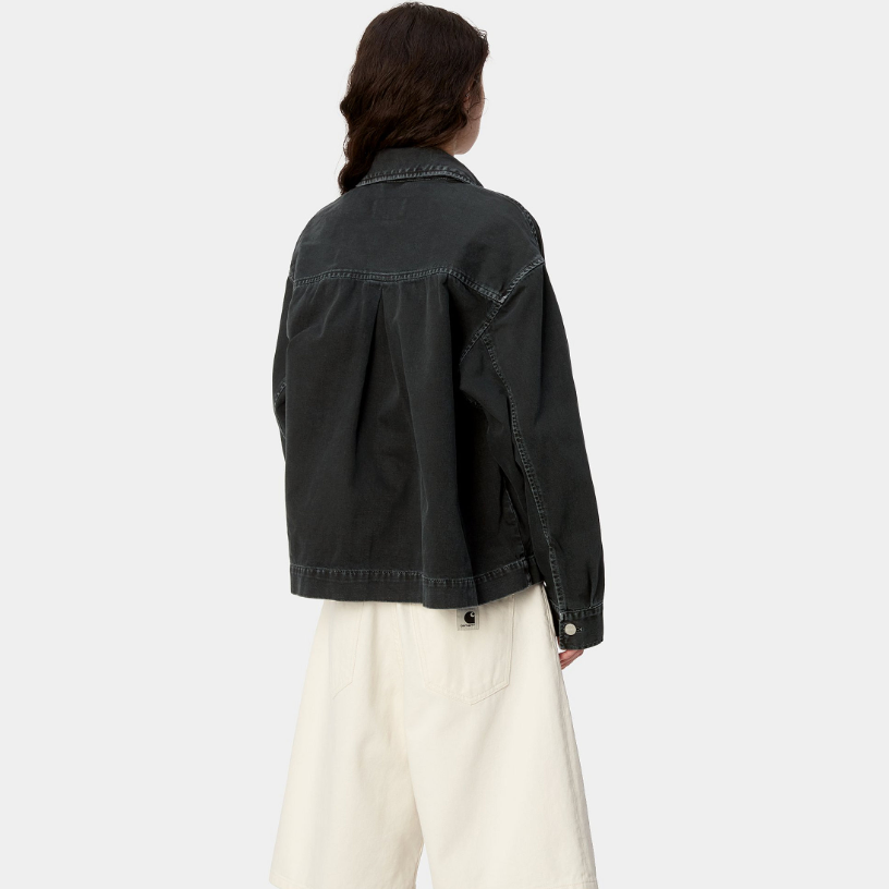 Purchase (W) Carhartt WIP SS24 Garrison Chaqueta Negra Abrigo Camisa de Manga Larga. I033349-89-4J