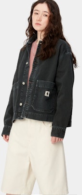 (W) Carhartt WIP SS24 Garrison Chaqueta Negra Abrigo Camisa de Manga Larga. I033349-89-4J Details for (W) Carhartt WIP SS24 Garrison Chaqueta Negra Abrigo Camisa de Manga Larga. I033349-89-4J