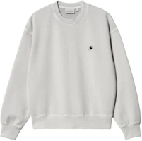 (Women) Carhartt WIP W' Nelson Crewneck Sweatshirt Women Light Grey - SS24 Loose Fit I029537-1YE-GD (Women) Carhartt WIP W' Nelson Crewneck Sweatshirt Women Light Grey - SS24 Loose Fit I029537-1YE-GD