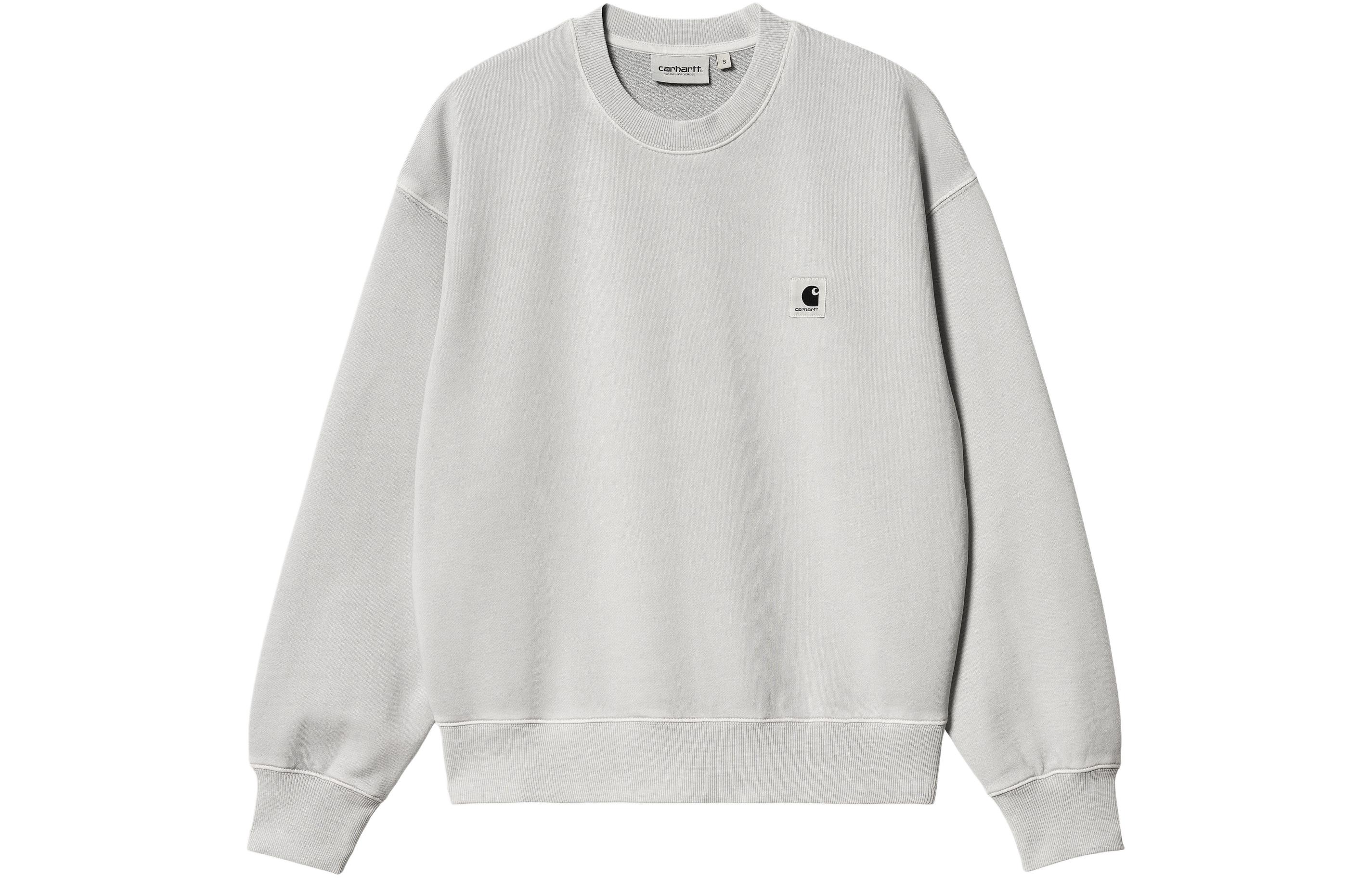 Order (W) Carhartt WIP 女士 Nelson 圆领卫衣 浅灰色 - SS24 宽松版型 I029537-1YE-GD