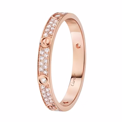 (Women) Cartier 18K Rose Gold Diamond Ring for Women. B4240400