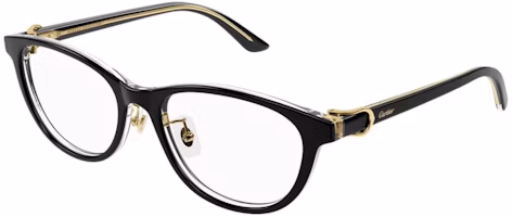 (Women) Cartier Black Oval Acetate Optical Glasses with Decorative Temples. CT0456OJ (Women) Cartier Black Oval Acetate Optical Glasses with Decorative Temples. CT0456OJ