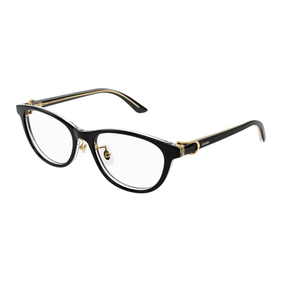 (Women) Cartier  Black Oval Acetate Optical Glasses with Decorative Temples. CT0456OJ 圖 2