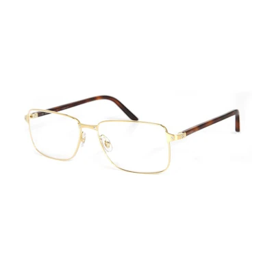 (Women) Cartier Fashion Rectangle Optical Glasses Frame CT0040O-010 GOLD-HAVANA