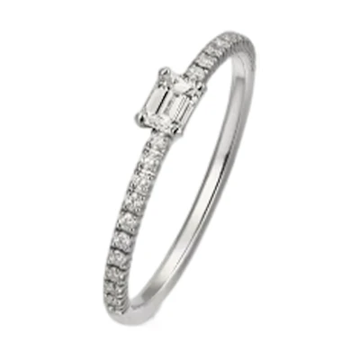 (Women) Cartier Étincelle Diamond 18K White Gold Silver Ring for Women. B4225700