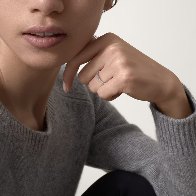 (Women) Cartier Étincelle Diamond 18K White Gold Silver Ring for Women. B4225700 圖 7