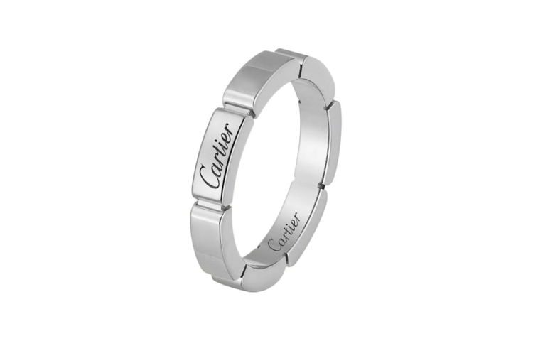 (Women) Cartier Alphabet Design 18K White Gold Ring for Women - Silver B4083500